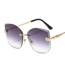 2019 Fashion Rimless Diamond Arms Sunglasses UV400 for Women